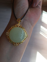 Load image into Gallery viewer, 100% Natural yellow/green nephrite Jade(黄玉) pendant HF84