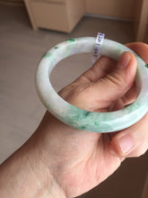 Load image into Gallery viewer, 60.2mm certified Type A 100% Natural light green sunny green light purple Jadeite Jade bangle BK139-5281