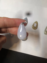 Load image into Gallery viewer, 100% natural icy watery green purple white yellow type A jadeite jade water drop/blessed melon/bamboo pendant necklace group BG45