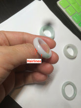 Load image into Gallery viewer, Size 8-9 100% natural type A sunny green/white (白底青) jadeite jade band ring AT98