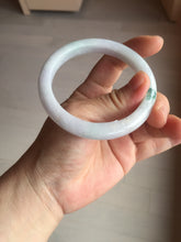 Load image into Gallery viewer, 57.5mm certified Type A 100% Natural light purple green floating flowers Jadeite Jade bangle AU13-1258