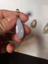 Load image into Gallery viewer, 100% natural icy watery green purple white yellow type A jadeite jade water drop/blessed melon/bamboo pendant necklace group BG45