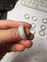 Load image into Gallery viewer, Size 6 1/2-9 100% natural type A white light green broad jadeite jade band ring PA253