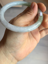 Load image into Gallery viewer, 58.7mm Certified Type A 100% Natural green white slim round cut Jadeite Jade bangle Y169-3693