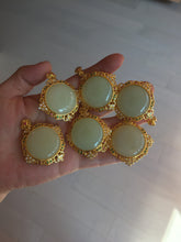 Load image into Gallery viewer, 100% Natural yellow/green nephrite Jade(黄玉) pendant HF84