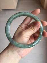 Load image into Gallery viewer, 75.8mm certified Type A 100% Naturaloily dark green gray(油青) purple plus size Jadeite Jade bangle AZ179-1028