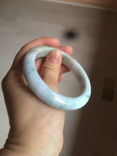 Load image into Gallery viewer, 57.7mm certified Type A 100% Natural light purple/white with green floating flowers Jadeite Jade bangle AY62-0442