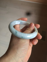 Load image into Gallery viewer, 57.7mm certified Type A 100% Natural light purple/white with green floating flowers Jadeite Jade bangle AY62-0442