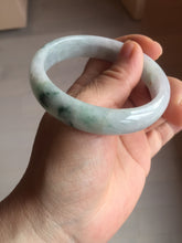 Load image into Gallery viewer, 55.4mm certified Type A 100% Natural light purple with green floating flowers Jadeite Jade bangle AU11-1260