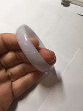 Load image into Gallery viewer, 52.1mm Certified 100% Natural icy white/gray slim round cut nephrite jade bangle PF54-0425