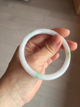 Load image into Gallery viewer, 55.8mm certified 100% natural white sunny green purple slim round cut jadeite jade bangle BL90-4666
