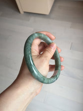 Load image into Gallery viewer, 75.8mm certified Type A 100% Naturaloily dark green gray(油青) purple plus size Jadeite Jade bangle AZ179-1028
