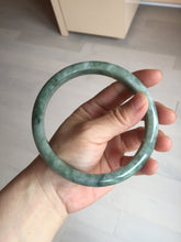 Load image into Gallery viewer, 75.8mm certified Type A 100% Naturaloily dark green gray(油青) purple plus size Jadeite Jade bangle AZ179-1028