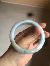 Load image into Gallery viewer, 57.7mm certified Type A 100% Natural light purple/white with green floating flowers Jadeite Jade bangle AY62-0442