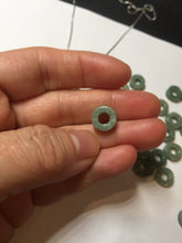 Load image into Gallery viewer, 9.5-10mm Type A 100% Natural light green Guatemala Jadeite Jade small safty ring pendant group PC192 Add on item