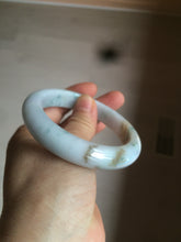 Load image into Gallery viewer, 57.7mm certified Type A 100% Natural light purple/white with green floating flowers Jadeite Jade bangle AY62-0442