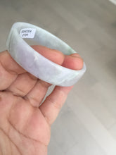 Load image into Gallery viewer, 51mm Certified Type A 100% Natural light purple/white square Jadeite Jade bangle BN96-2709
