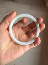 Load image into Gallery viewer, 55.8mm certified 100% natural white sunny green purple slim round cut jadeite jade bangle BL90-4666