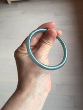 Load image into Gallery viewer, 55.4mm Certified Type A 100% Natural dark green/blue/gray with Guatemala slim round cut Jadeite bangle PE54-7045