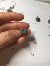 Load image into Gallery viewer, 11-13.7mm Type A 100% Natural dark green gray(油青) Abacus-Bead Peace and Safety Guardian Donuts Buckle jadeite Pendant group PA206(add on item)