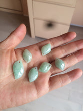 Load image into Gallery viewer, 100% natural type A sunny green jadeite jade Willow leaf/petal pendant group AC80