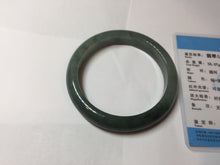 Load image into Gallery viewer, 59.5mm Certified 100% natural Type A oily dark green/ gray (老油青) jadeite jade bangle PB288-3355