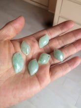 Load image into Gallery viewer, 100% natural type A sunny green jadeite jade Willow leaf/petal pendant group AC80