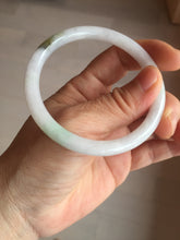 Load image into Gallery viewer, 55.8mm certified 100% natural white sunny green purple slim round cut jadeite jade bangle BL90-4666