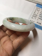 Load image into Gallery viewer, 54.8mm certified 100% natural Type A sunny green/purple/white jadeite jade bangle AA114-1051