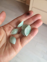 Load image into Gallery viewer, 100% natural type A sunny green jadeite jade Willow leaf/petal pendant group AC80