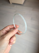 Load image into Gallery viewer, 59mm certifide Type A 100% Natural light green white skinny round cut Jadeite Jade bangle AZ178-0515