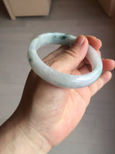 Load image into Gallery viewer, 55.4mm certified Type A 100% Natural light purple with green floating flowers Jadeite Jade bangle AU11-1260