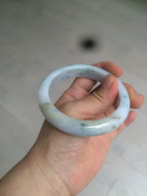 Load image into Gallery viewer, 57.7mm certified Type A 100% Natural light purple/white with green floating flowers Jadeite Jade bangle AY62-0442