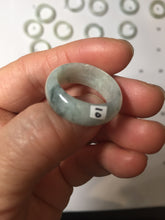 Load image into Gallery viewer, Size 6 1/2-9 100% natural type A white light green broad jadeite jade band ring PA253