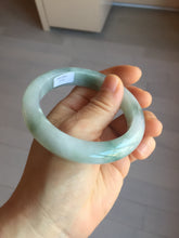 Load image into Gallery viewer, 57.5mm certified type A 100% Natural icy watery light green/purple/white chubby Jadeite jade bangle PF77-1315