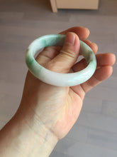 Load image into Gallery viewer, 54mm 100% natural certified sunny green/white (白底青) jadeite jade bangle BL36-5240