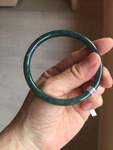 Load image into Gallery viewer, 58.8mm Certified Type A 100% Natural light green/blue/gray Guatemala slim round cut Jadeite bangle BP210-1021