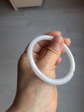 Load image into Gallery viewer, 55.5mm 100% natural Type A icy watery light purple white slim round cut jadeite jade bangle BM106-4527