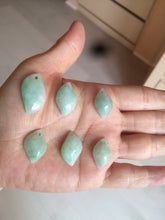 Load image into Gallery viewer, 100% natural type A sunny green jadeite jade Willow leaf/petal pendant group AC80