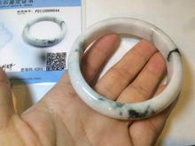 Load image into Gallery viewer, 59.4mm Certificated Type A 100% Natural White green red purple(FU LU SHOU) with green floating flowers Jadeite Jade bangle G110-9544