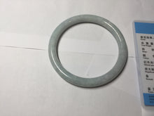 Load image into Gallery viewer, 62mm certified Type A 100% Natural white gray light purple green round cut Jadeite Jade bangle PE92-3225