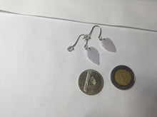 Load image into Gallery viewer, 100% natural type A white purple jadeite jade leaf earring PC25-3
