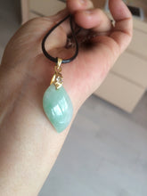 Load image into Gallery viewer, 100% natural type A sunny green jadeite jade Willow leaf/petal pendant group AC80