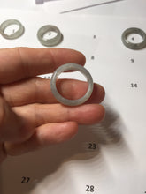 Load image into Gallery viewer, Size 8-8 3/4 100% natural type A icy watery black purple gray jadeite jade band ring PA207