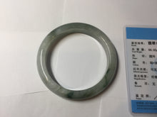 Load image into Gallery viewer, 59.2mm certified Type A 100% Natural light green gray Jadeite Jade bangle PB289-3359