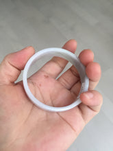 Load image into Gallery viewer, 51mm Certified Type A 100% Natural light purple/white square Jadeite Jade bangle BN94-2711