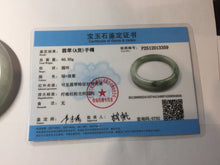 Load image into Gallery viewer, 59.2mm certified Type A 100% Natural light green gray Jadeite Jade bangle PB289-3359