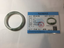 Load image into Gallery viewer, 59.2mm certified Type A 100% Natural light green gray Jadeite Jade bangle PB289-3359