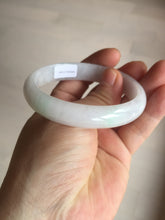 Load image into Gallery viewer, 52mm certified type A 100% Natural sunny green/white/purple oval jadeite jade bangle BK117-0281