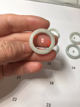 Load image into Gallery viewer, Size 3 3/4-9 1/4100% natural type A white light green light green jadeite jade band ring PA254